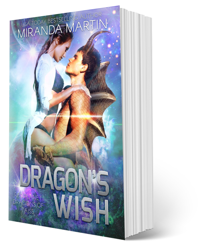 Book cover of 'Dragon's Wish' by Miranda Martin with a fantasy design.
