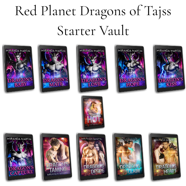 Collection of Red Planet Dragons of Tajss ebook covers by Miranda Martin from Looking Glass Publications INC