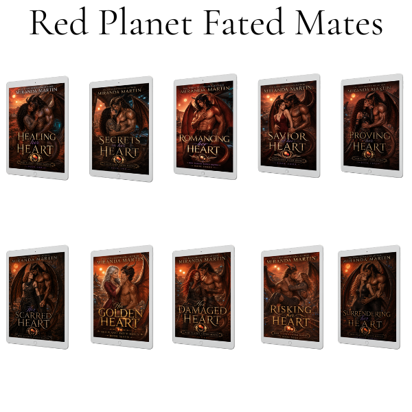 Cover image for Red Planet Fated Mates: The Complete Collection by Miranda Martin, featuring all ten alien dragon romance novels.