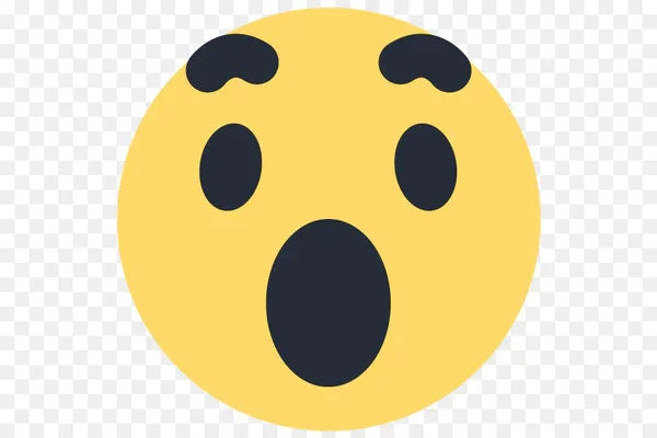 Yellow surprised face emoji with wide eyes and an open mouth.