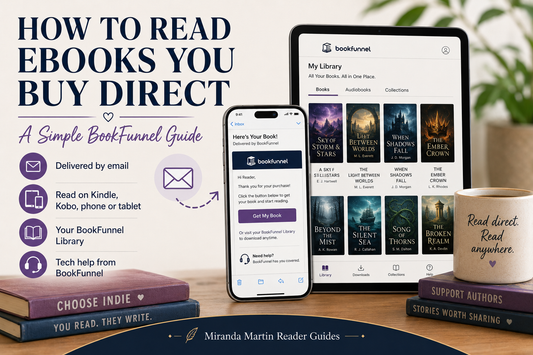How to read ebooks purchased directly from an author using BookFunnel on Kindle, Kobo, phone, tablet, or computer