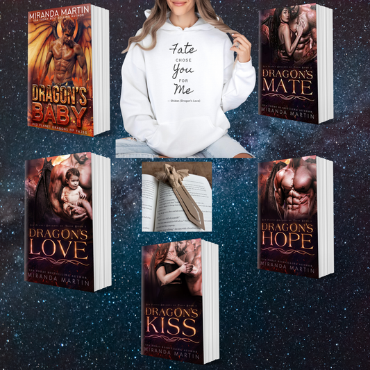 Red Planet Dragons Super Print Bundle – 5 Book Paperback Set + Ladon Bookmark + “Fate Chose You For Me” Hoodie