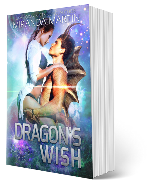 Book cover of 'Dragon's Wish' by Miranda Martin with a fantasy design.