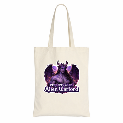 Property of an Alien Warlord tote bag for sci-fi romance readers
Alien warlord romance bookish tote bag
Sci fi romance merch tote featuring winged alien warrior