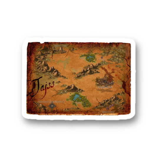 Map design on a rectangular product with 'Dajss' branding